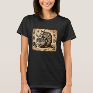 Camiseta Amante de Fideos de Arte Rupestre Japonés Armadill
