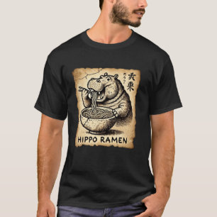 Camiseta Amante de Fideos de Arte Rupestre Japonés Fauna Li
