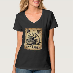 Camiseta Amante de Fideos de Arte Rupestre Japonés Fauna Li