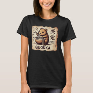 Camiseta Amante de Fideos de Arte Rupestre Japonés Fauna Li