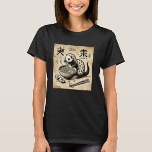 Camiseta Amante de fideos de arte rupestre japonés hurón de