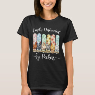 Camiseta Amante de gallinas lindas fácilmente distraído por