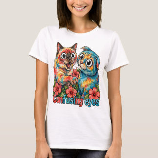 Camiseta Amante de gato lindo gato divertido Siamés y Chart