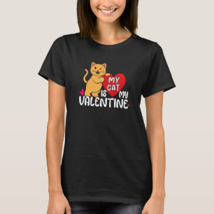 Camiseta Amante De Gatos Acaricia Gato Mi San Valentín Cora