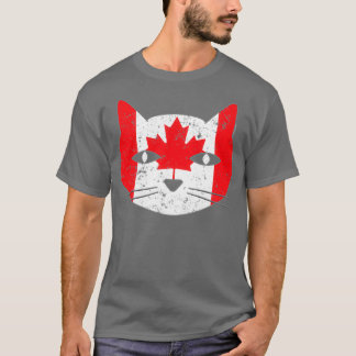 Camiseta Amante de gatos banderas de Canadá