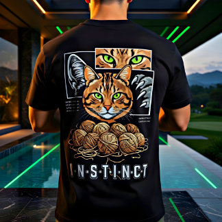 Camiseta Amante de gatos con instinto intenso, conectado di