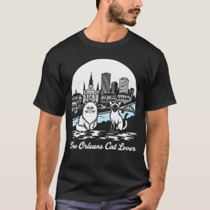 Camiseta Amante de gatos de la ciudad de Nueva Orleans Loui