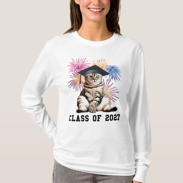 Camiseta Amante de gatos de la promoción de 2027 (Anverso)