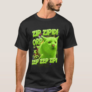 Camiseta Amante De Gatos Gato Alien Meme Divertido Zip Zipi