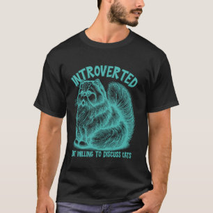 Camiseta Amante de Gatos Introvertido Divertido Gato Acuáti