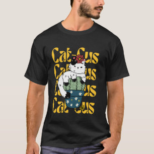 Camiseta Amante de Gatos Lindos Amante de Plantas de Cactus