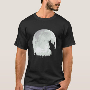 Camiseta Amante de Gatos Silueta de Animal Gato Lindo en Lu