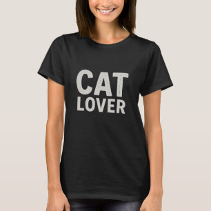 Camiseta Amante de Gatos Tipografía Minimalista Negrita Dec