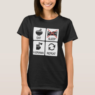 Camiseta Amante de KDrama Come Duerme KDrama Repite Diverti