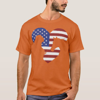 Camiseta Amante de la bandera estadounidense del caballo po