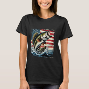 Camiseta Amante de la captura de lubina pesca julio bandera