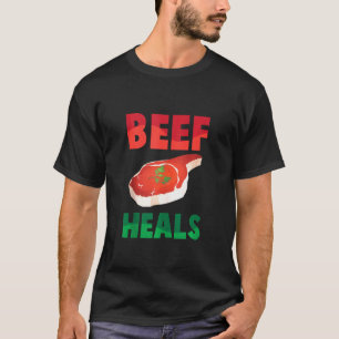 Camiseta Amante de la Carne Carnívoro Ternera Sana Barbecue