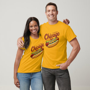 Camiseta Amante de la Comida Clásica de Chicago Hot Dog