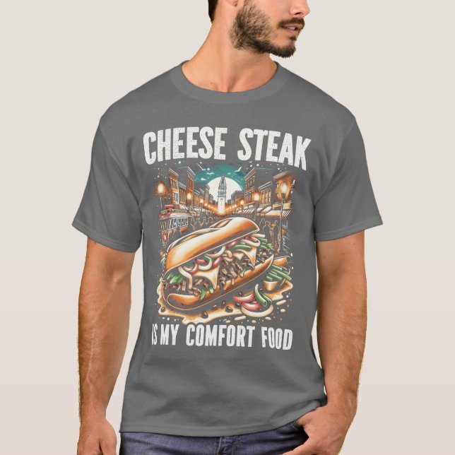Camiseta Amante de la comida de filete de queso Sándwich am (Anverso)