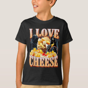 Camiseta Amante de la comida de queso divertido esqueleto m
