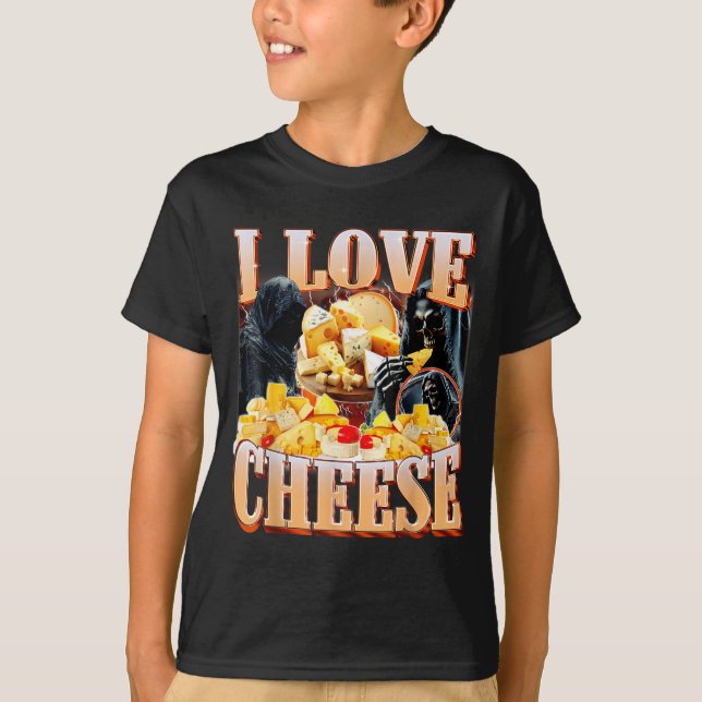 Camiseta Amante de la comida de queso divertido esqueleto m (Anverso)