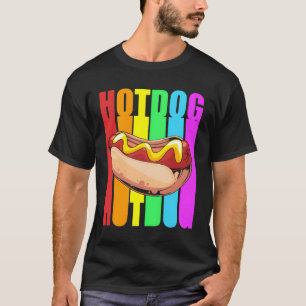 Camiseta Amante de la comida de salchicha Hot Dog Retro div