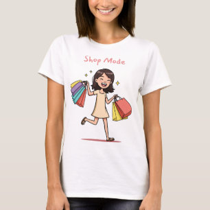 Camiseta Amante de la compra en modo tienda