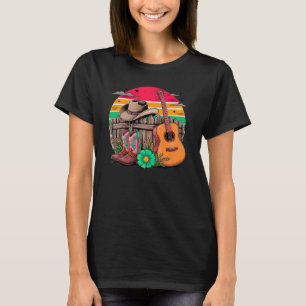 Camiseta Amante de la guitarra de música country Botas de