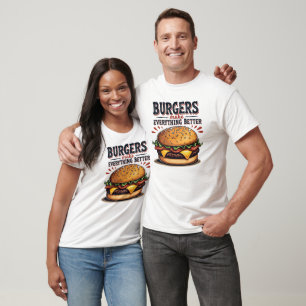 Camiseta Amante de la Hamburguesa Retro Tipografía Vintage