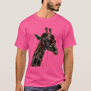 Camiseta Amante de la jirafa Bosque Safari Auriculares Natu