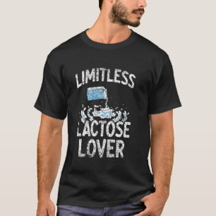 Camiseta Amante de la lactosa sin límites Humor Vaca Leche
