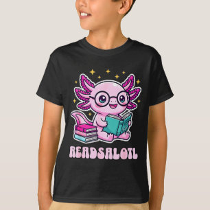 Camiseta Amante de la lectura de libros divertidos axolotl 