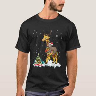 Camiseta Amante de la Luz de Navidad del Reno de Jirafa Mon
