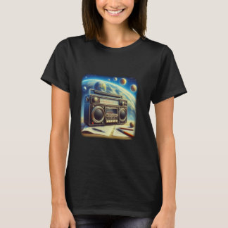 Camiseta Amante de la música boombox colorido con estilo vi