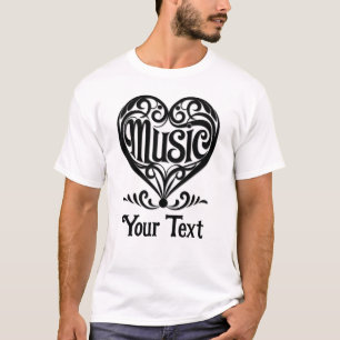 Camiseta Amante de la Música Corazón Desplazado Personaliza