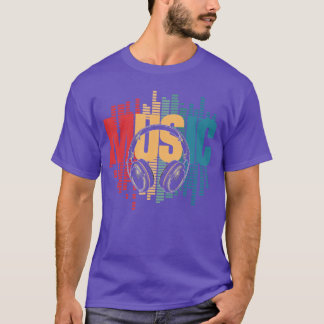 Camiseta Amante de la música electrónica DJ Auriculares Ret