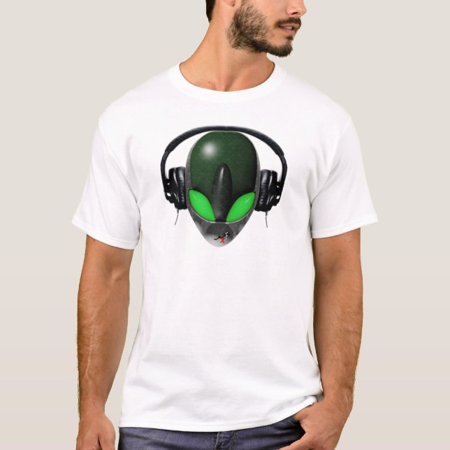 Camiseta Amante de la música extranjero de DJ - verde del (Anverso)