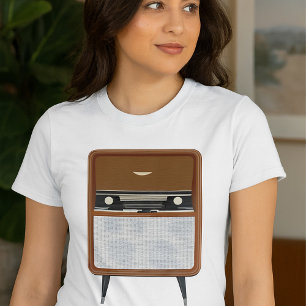 Camiseta Amante de la Música Retro Radio Vintage de Mediano