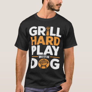 Camiseta Amante de la parrilla dura jugar con perro en el p
