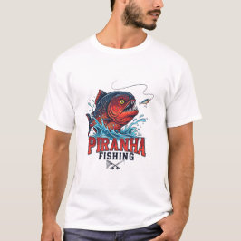 Camiseta Amante de la Pesca de Pirañas – Diseño de Pescador