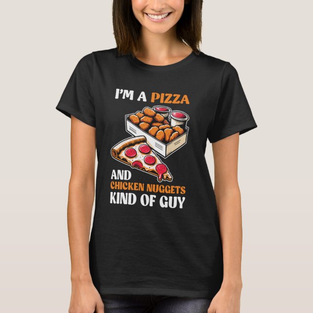 Camiseta Amante de la Pizza Divertida Comida Rápida Nuggets (Anverso)