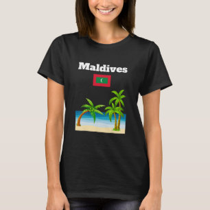 Camiseta Amante de la playa de Maldivas Viajes Recuerdo Ban