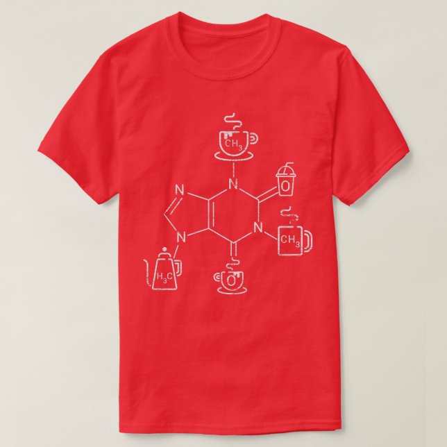 Camiseta amante de la química del café barista grunge (Diseño del anverso)