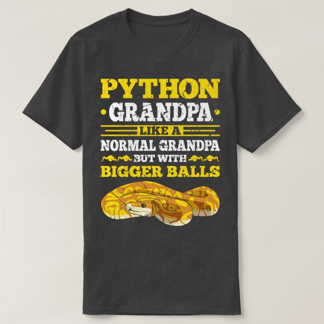 Camiseta Amante de la serpiente Python Grandpa (Diseño del anverso)