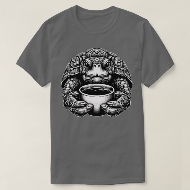 Camiseta Amante de la tortuga de café lindo diseño divertid (Diseño del anverso)