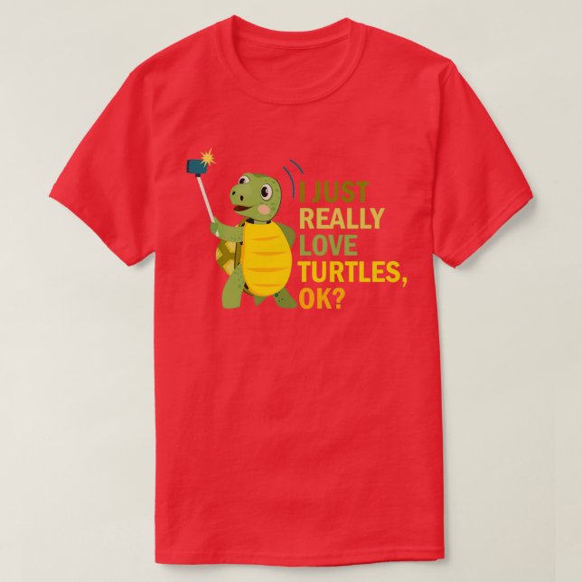 Camiseta Amante de la tortuga, me encantan las tortugas. (Diseño del anverso)