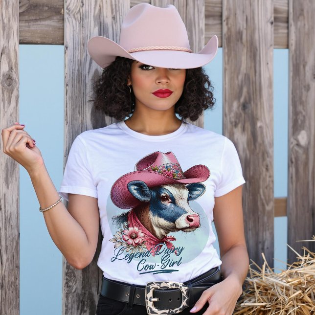 Camiseta Amante de la vaca lechera-Chica de la leyenda (Legend-Dairy Cow-Girl Cow Lover T-Shirt.)