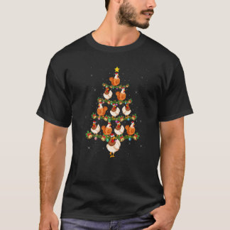 Camiseta Amante de las aves de pollo Luces de árbol de Navi