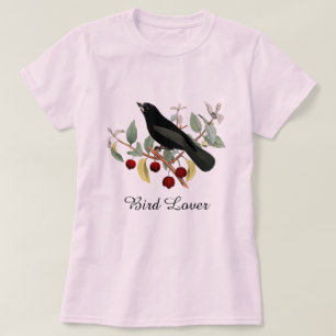 Camiseta Amante de las aves Mirlo Rosa