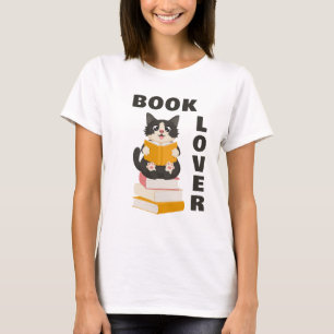 Camiseta Amante de Libros de Gatos De Vuelta a la Escuela D